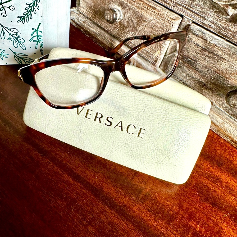 Authentic Versace Brown Tortoise Prescription Gla… - image 1